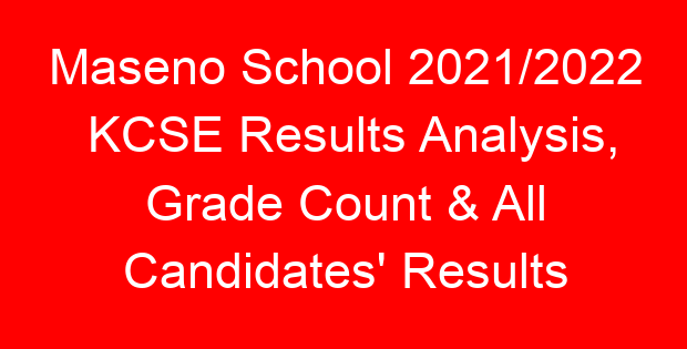 Maseno School 2021/2022 KCSE Results Analysis, Grade Count & All Candidates’ Results