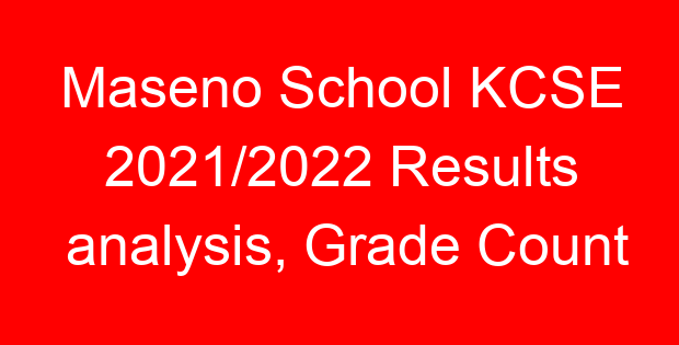 Maseno School KCSE 2021/2022 Results analysis, Grade Count