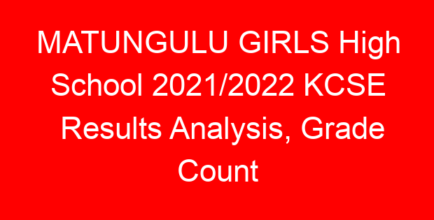 MATUNGULU GIRLS High School 2021/2022 KCSE Results Analysis, Grade Count
