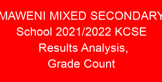MAWENI MIXED SECONDARY School 2021/2022 KCSE Results Analysis, Grade Count