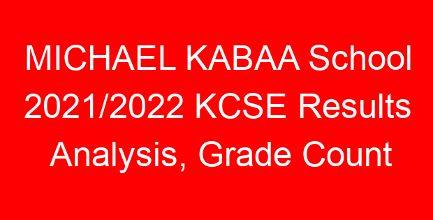 MICHAEL KABAA School 2021/2022 KCSE Results Analysis, Grade Count