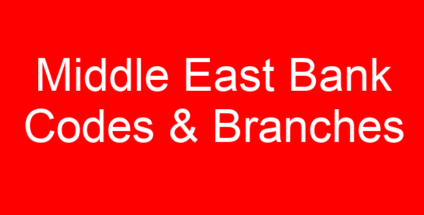 Middle East Bank Codes & Branches