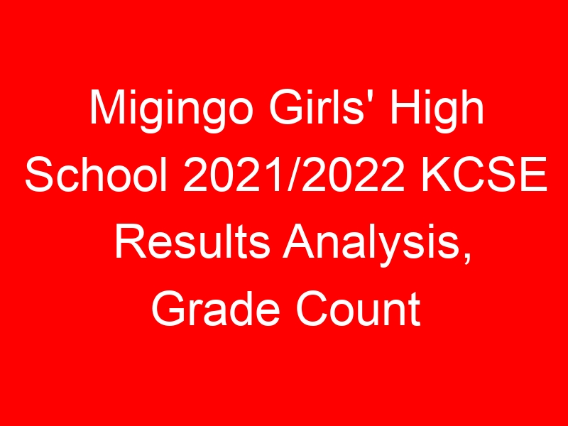 Migingo Girls’ High School 2021/2022 KCSE Results Analysis, Grade Count