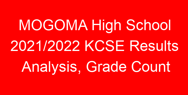 MOGOMA High School 2021/2022 KCSE Results Analysis, Grade Count