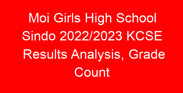 Moi Girls High School Sindo 2022/2023 KCSE Results Analysis, Grade Count