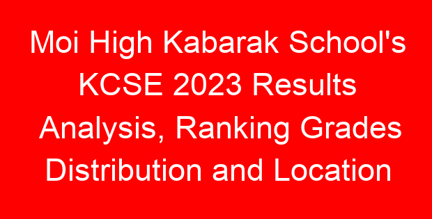 Moi High Kabarak School’s KCSE 2023 Results Analysis, Ranking Grades Distribution and Location