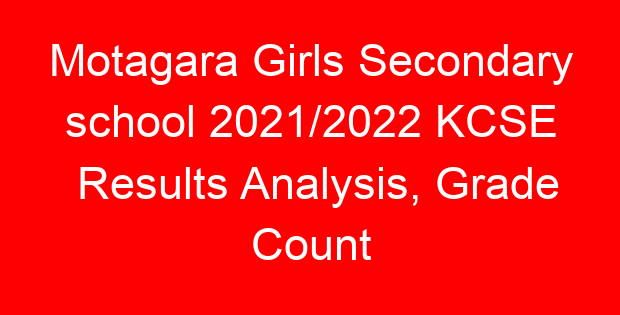Motagara Girls Secondary school 2021/2022 KCSE Results Analysis, Grade Count