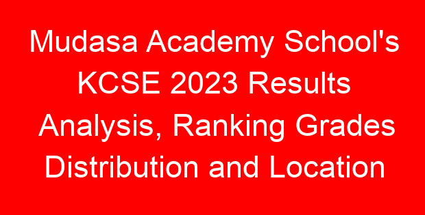 Mudasa Academy School’s KCSE 2023 Results Analysis, Ranking Grades Distribution and Location