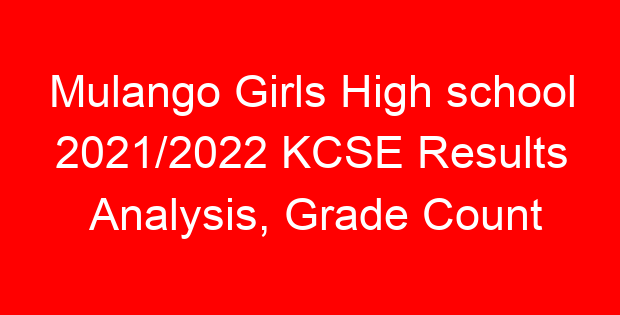 Mulango Girls High school 2021/2022 KCSE Results Analysis, Grade Count