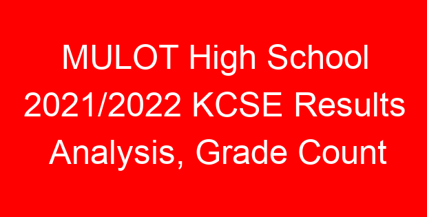 MULOT High School 2021/2022 KCSE Results Analysis, Grade Count