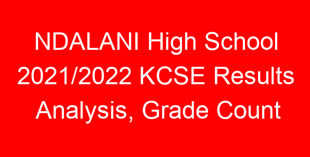 NDALANI High School 2021/2022 KCSE Results Analysis, Grade Count