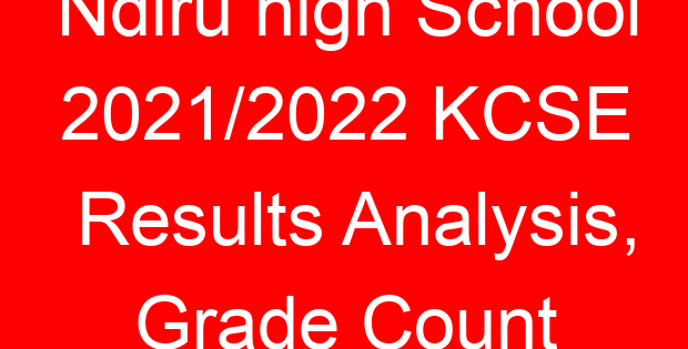 Ndiru high School 2021/2022 KCSE Results Analysis, Grade Count
