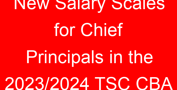 New Salary Scales for Chief Principals in the 2023/2024 TSC CBA