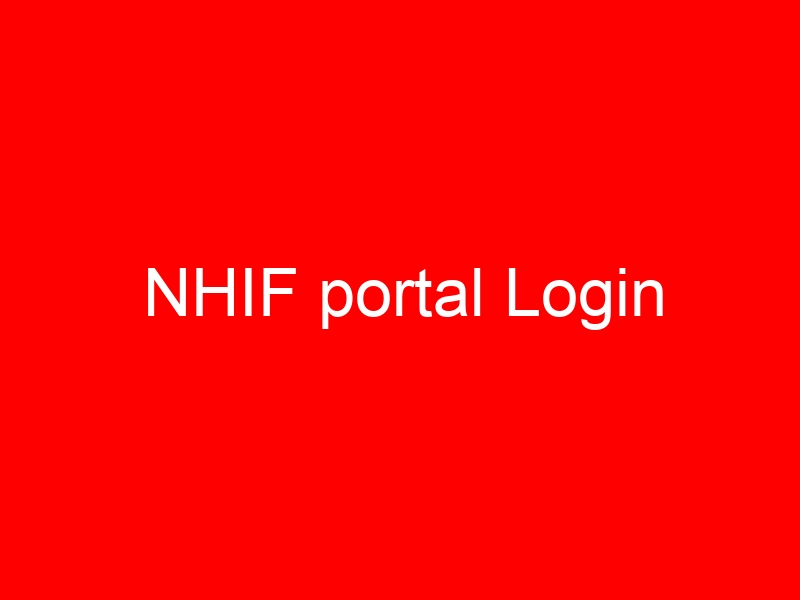 NHIF portal Login