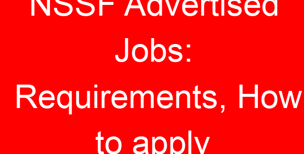 NSSF Advertised Jobs: Requirements, How to apply