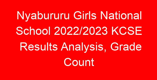 Nyabururu Girls National School 2022/2023 KCSE Results Analysis, Grade Count