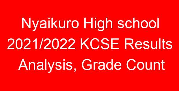Nyaikuro High school 2021/2022 KCSE Results Analysis, Grade Count