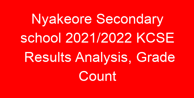 Nyakeore Secondary school 2021/2022 KCSE Results Analysis, Grade Count