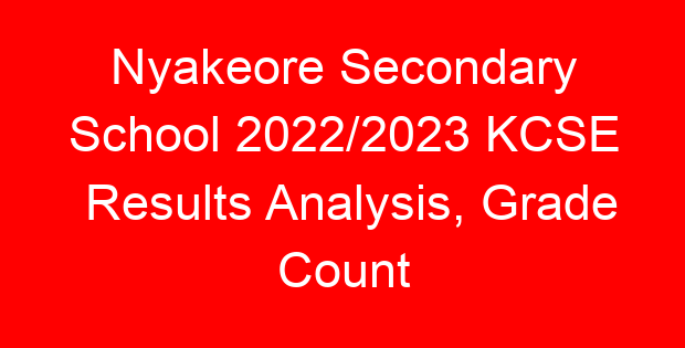 Nyakeore Secondary School 2022/2023 KCSE Results Analysis, Grade Count