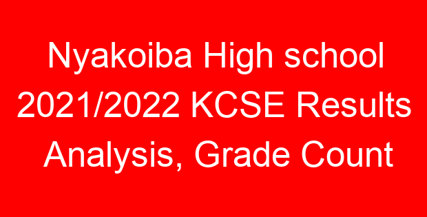 Nyakoiba High school 2021/2022 KCSE Results Analysis, Grade Count