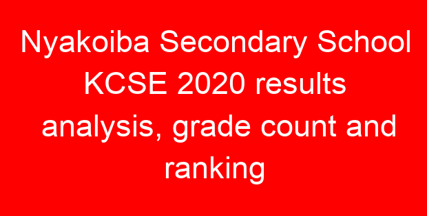Nyakoiba Secondary School KCSE 2020 results analysis, grade count and ranking