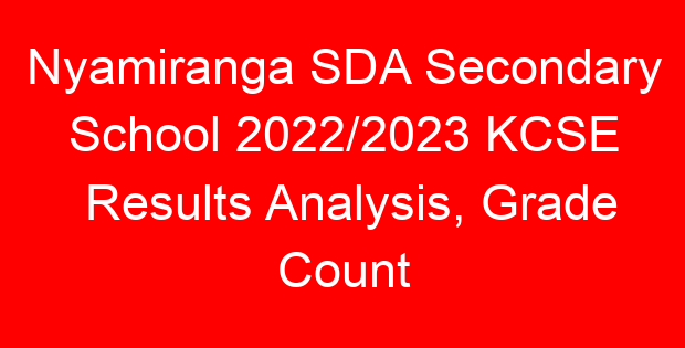 Nyamiranga SDA Secondary School 2022/2023 KCSE Results Analysis, Grade Count