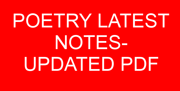POETRY LATEST NOTES- UPDATED PDF