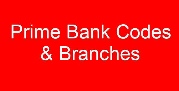 Prime Bank Codes & Branches