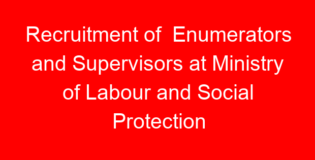 Recruitment of Enumerators and Supervisors at Ministry of Labour and Social Protection