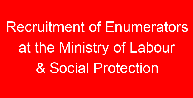 Recruitment of Enumerators at the Ministry of Labour & Social Protection