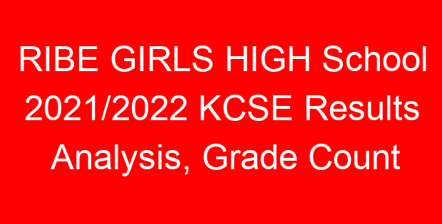 RIBE GIRLS HIGH School 2021/2022 KCSE Results Analysis, Grade Count