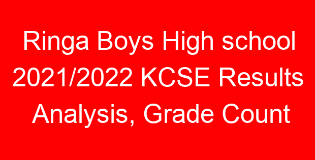 Ringa Boys High school 2021/2022 KCSE Results Analysis, Grade Count