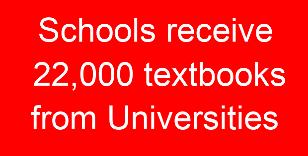 Schools receive 22,000 textbooks from Universities