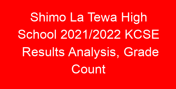Shimo La Tewa High School 2021/2022 KCSE Results Analysis, Grade Count