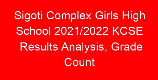 Sigoti Complex Girls High School 2021/2022 KCSE Results Analysis, Grade Count