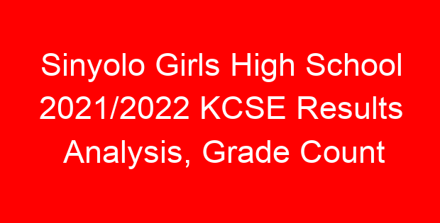 Sinyolo Girls High School 2021/2022 KCSE Results Analysis, Grade Count