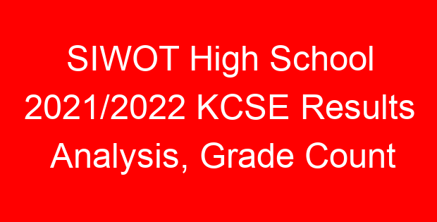 SIWOT High School 2021/2022 KCSE Results Analysis, Grade Count
