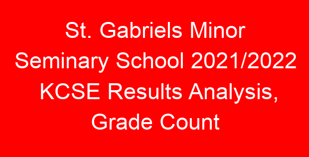 St. Gabriels Minor Seminary School 2021/2022 KCSE Results Analysis, Grade Count