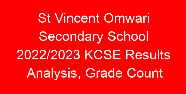 St Vincent Omwari Secondary School 2022/2023 KCSE Results Analysis, Grade Count