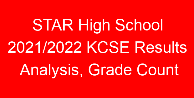 STAR High School 2021/2022 KCSE Results Analysis, Grade Count
