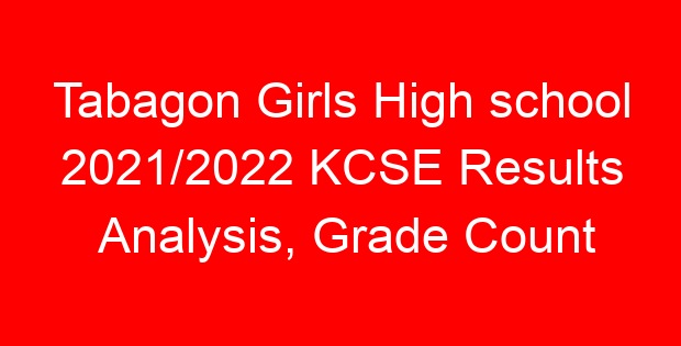 Tabagon Girls High school 2021/2022 KCSE Results Analysis, Grade Count
