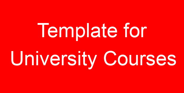 Template for University Courses