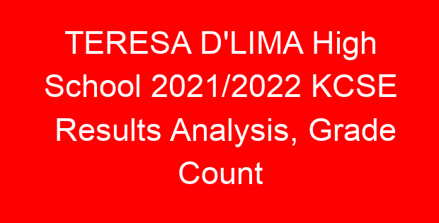 TERESA D’LIMA High School 2021/2022 KCSE Results Analysis, Grade Count