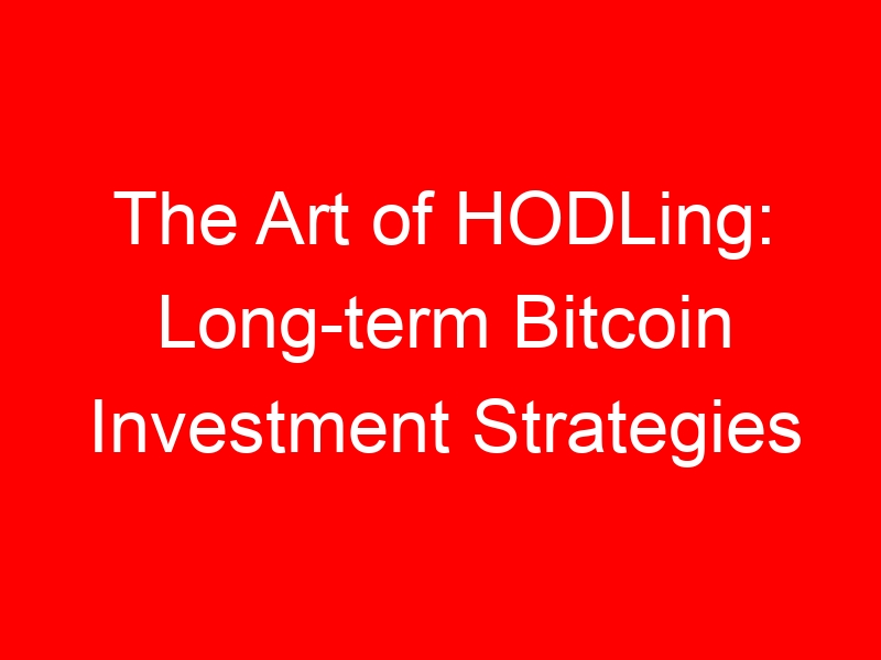 The Art of HODLing: Long-term Bitcoin Investment Strategies