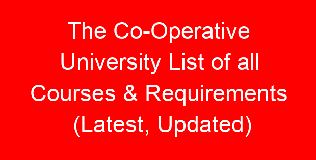 The Co-Operative University List of all Courses & Requirements (Latest, Updated)