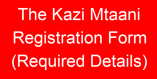 The Kazi Mtaani Registration Form (Required Details)