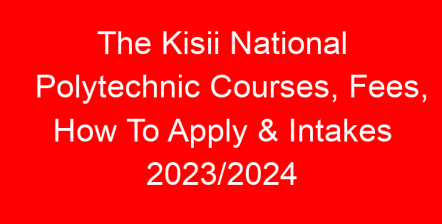 The Kisii National Polytechnic Courses, Fees, How To Apply & Intakes 2023/2024