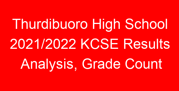 Thurdibuoro High School 2021/2022 KCSE Results Analysis, Grade Count