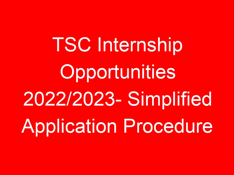 TSC Internship Opportunities 2022/2023- Simplified Application Procedure