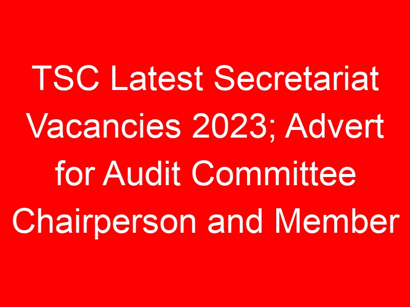 TSC Latest Secretariat Vacancies 2023; Advert for Audit Committee Chairperson and Member